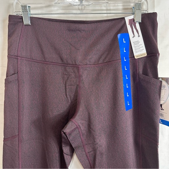 Mondetta Women’s Brushed Jacquard Activewear Leggings Purple Large - Picture 2 of 7